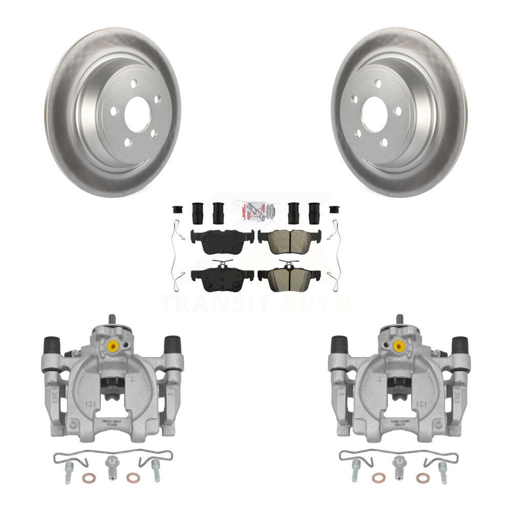 Rear Disc Brake Caliper Coat Rotor Semi-Metallic Pad Kit For Ford Fusion Lincoln MKZ SSV KCG-101016N