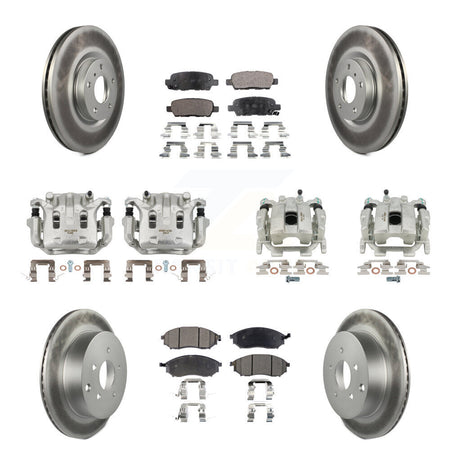 Front Rear Brake Caliper Coat Rotors & Ceramic Pad Kit (10Pc) For Nissan Murano INFINITI KCG-101016T