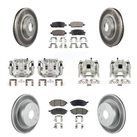 Front Rear Brake Caliper Coat Rotors & Ceramic Pad Kit (10Pc) For INFINITI G37 QX50 EX37 KCG-101019T