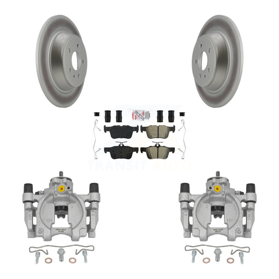 Rear Disc Brake Caliper Coated Rotors And Semi-Metallic Pads Kit For Lincoln Continental KCG-101020N