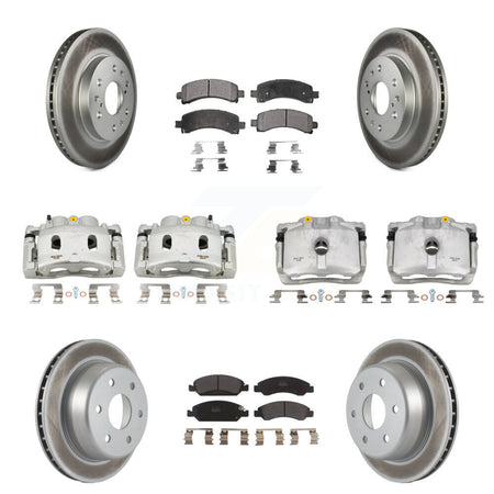 Front Rear Brake Caliper Coat Rotor & Semi-Metallic Pad Kit (10Pc) For Chevrolet Express KCG-101021P