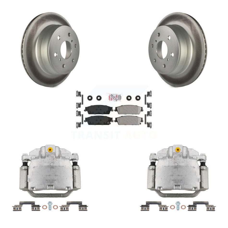 Rear Brake Caliper Coat Rotors Semi-Metallic Pad Kit For Chevrolet GMC Sierra 1500 Tahoe KCG-101022N
