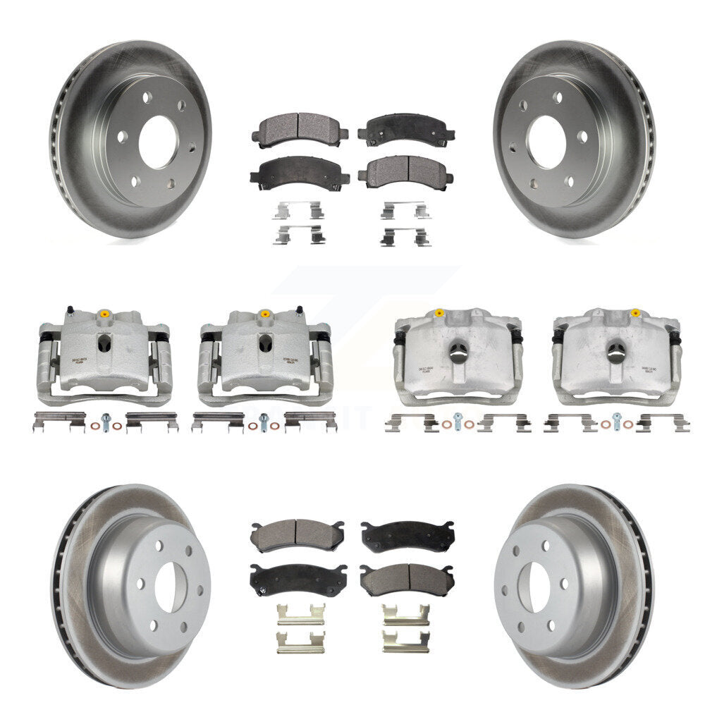 Front Rear Brake Caliper Coat Rotor Semi-Metallic Pad Kit (10Pc) For Chevrolet Avalanche KCG-101022P