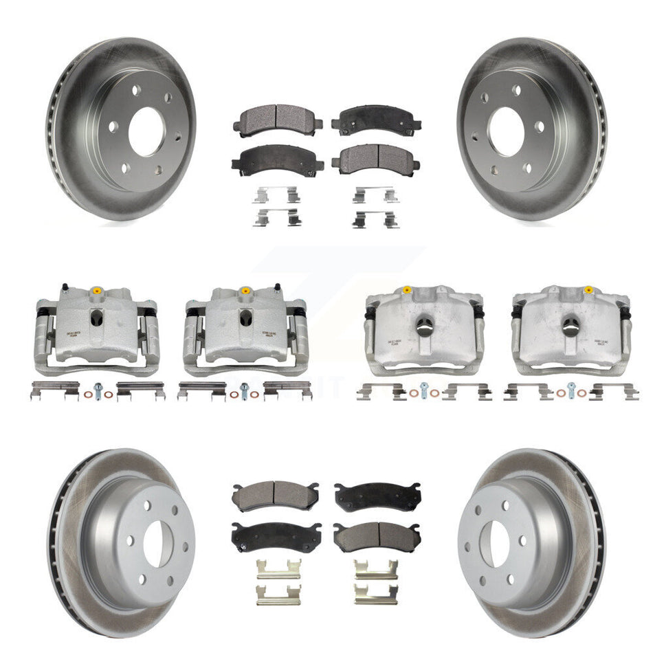 Front Rear Brake Caliper Coat Rotor Semi-Metallic Pad Kit (10Pc) For Chevrolet Avalanche KCG-101022P