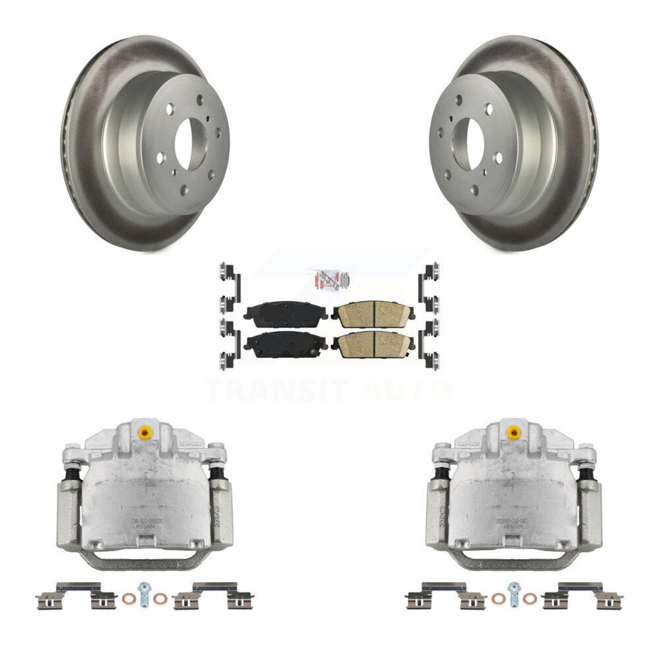 Rear Brake Caliper Coat Rotor Ceramic Pad Kit For Chevrolet GMC Sierra 1500 Silverado XL KCG-101023N