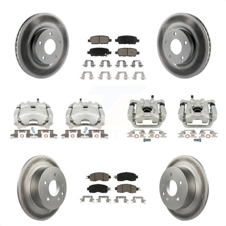 Front Rear Disc Brake Caliper Coated Rotors And Ceramic Pads Kit (10Pc) For Nissan Altima KCG-101024C by Transit Auto