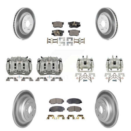 Front Rear Brake Caliper Coat Rotors & Ceramic Pad Kit (10Pc) For Honda Accord Crosstour KCG-101024T