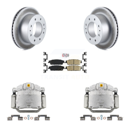 Rear Brake Caliper Coat Rotor & Ceramic Pad Kit For 2011 Chevrolet Silverado 1500 Hybrid KCG-101025N