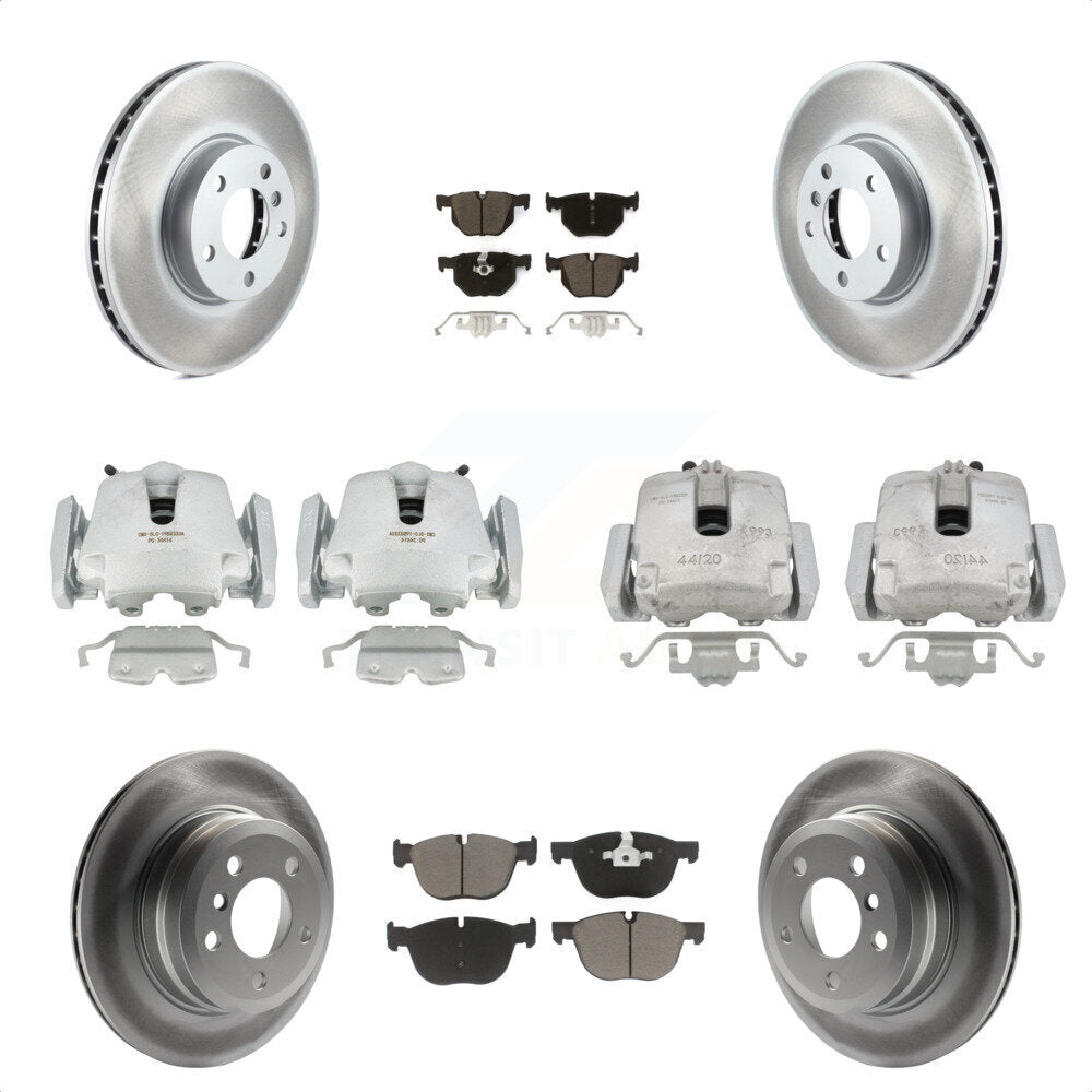 Front Rear Disc Brake Caliper Coated Rotors And Ceramic Pads Kit (10Pc) For BMW X5 X6 KCG-101026C by Transit Auto