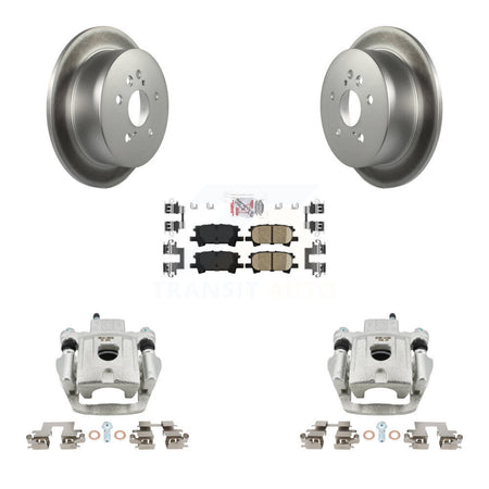 Rear Brake Caliper Coat Rotors & Ceramic Pad Kit For Lexus RX350 RX330 Toyota Highlander KCG-101026N