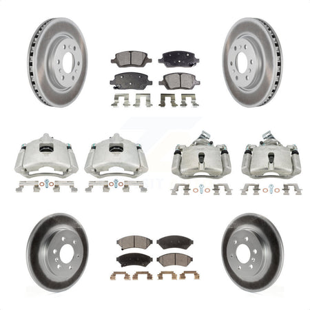 Front Rear Disc Brake Caliper Coated Rotors And Ceramic Pads Kit (10Pc) For Chevrolet Uplander Buick Terraza Pontiac Montana Saturn Relay KCG-101027T by Transit Auto