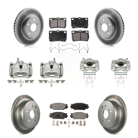 Front Rear Disc Brake Caliper Coated Rotors And Ceramic Pads Kit (10Pc) For Lexus IS250 KCG-101029T