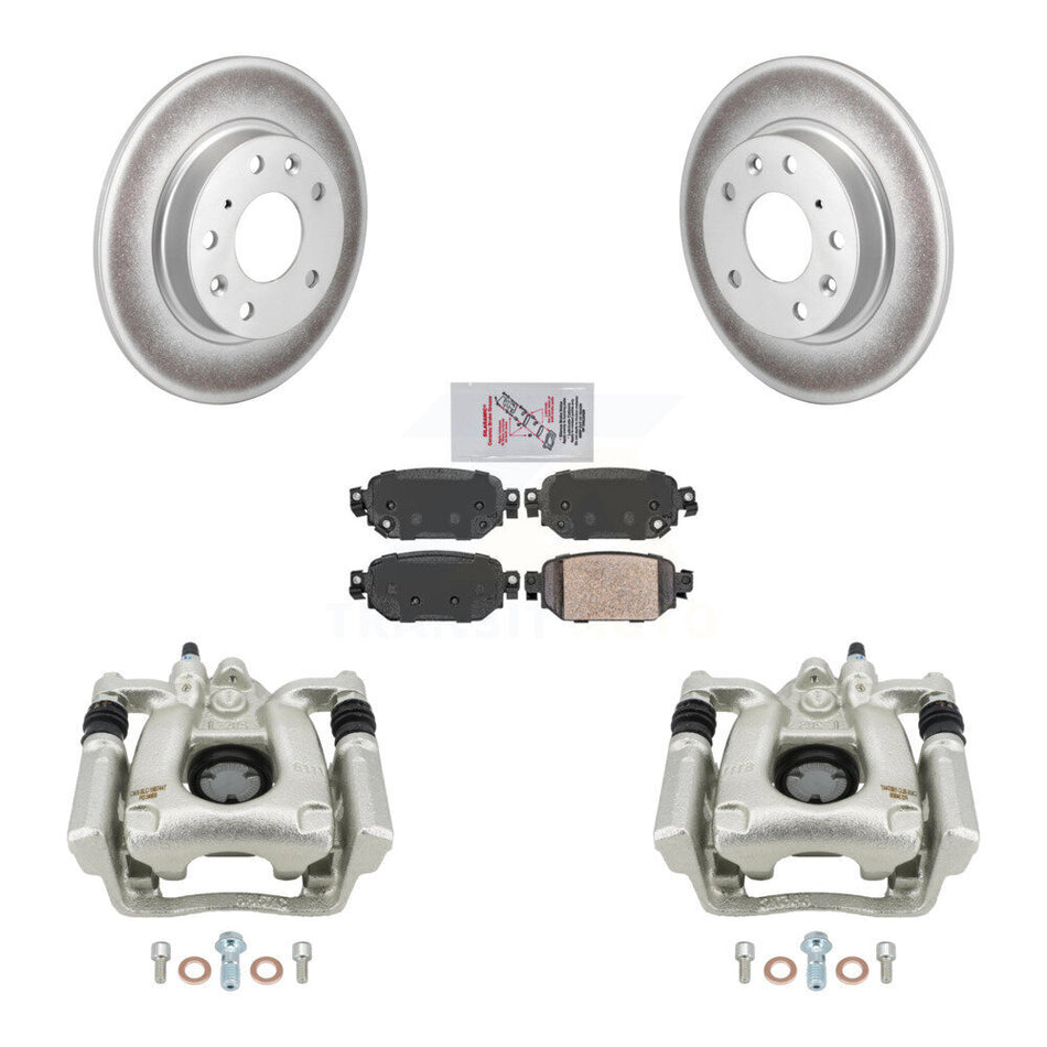 Rear Disc Brake Caliper Coated Rotors And Ceramic Pads Kit For Mazda 3 Sport KCG-101032N
