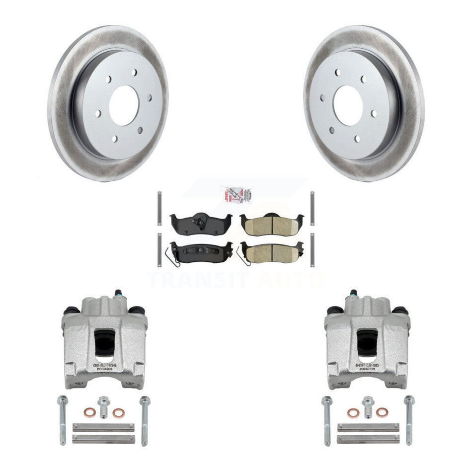 Rear Disc Brake Caliper Coat Rotor Ceramic Pad Kit For Nissan TITAN Armada INFINITI QX56 KCG-101036N