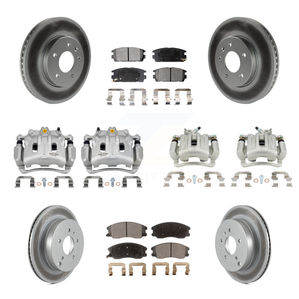 Front Rear Brake Caliper Coat Rotor & Semi-Metallic Pad Kit (10Pc) For Chevrolet Equinox KCG-101036P