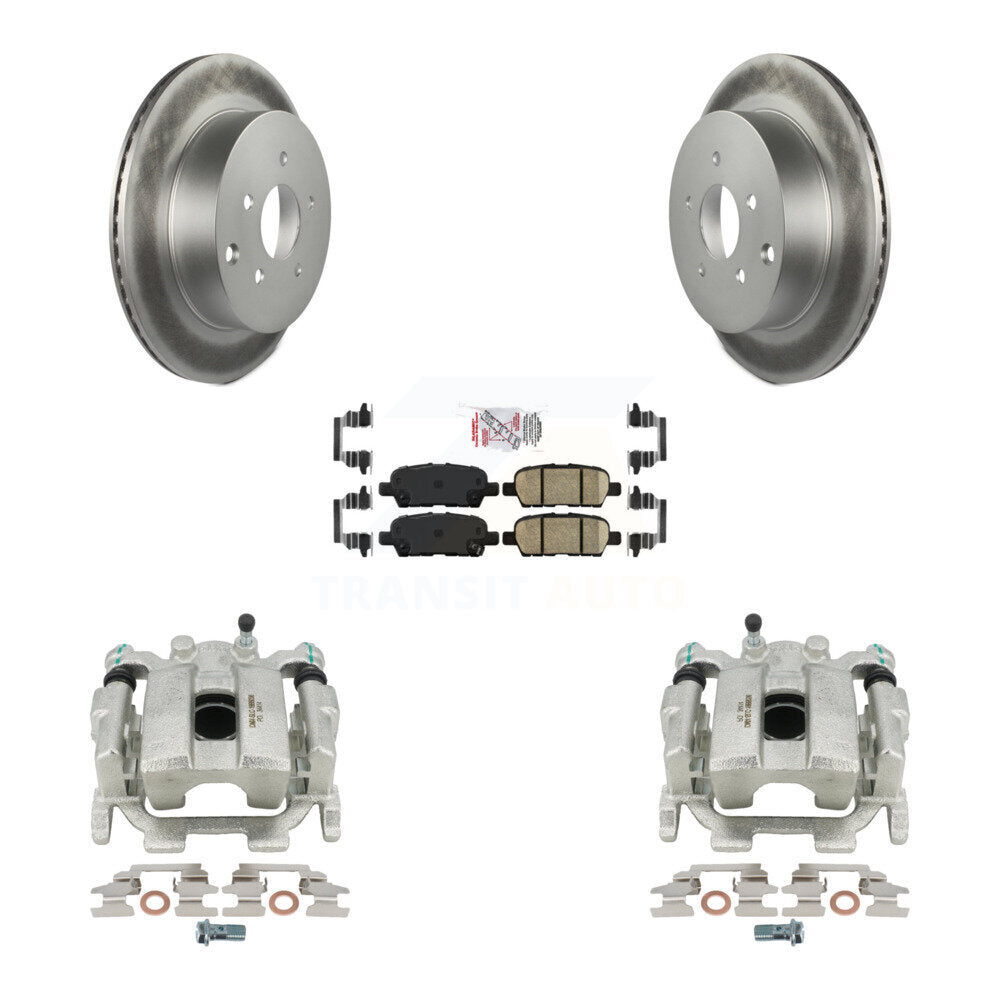 Rear Disc Brake Caliper Coated Rotors And Ceramic Pads Kit For Nissan Murano Pathfinder Quest INFINITI JX35 KCG-101037N by Transit Auto