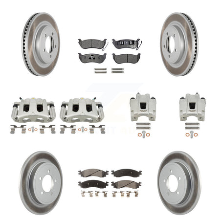 Front Rear Brake Caliper Coat Rotors Ceramic Pad Kit (10Pc) For Ford Explorer Sport Trac KCG-101037T