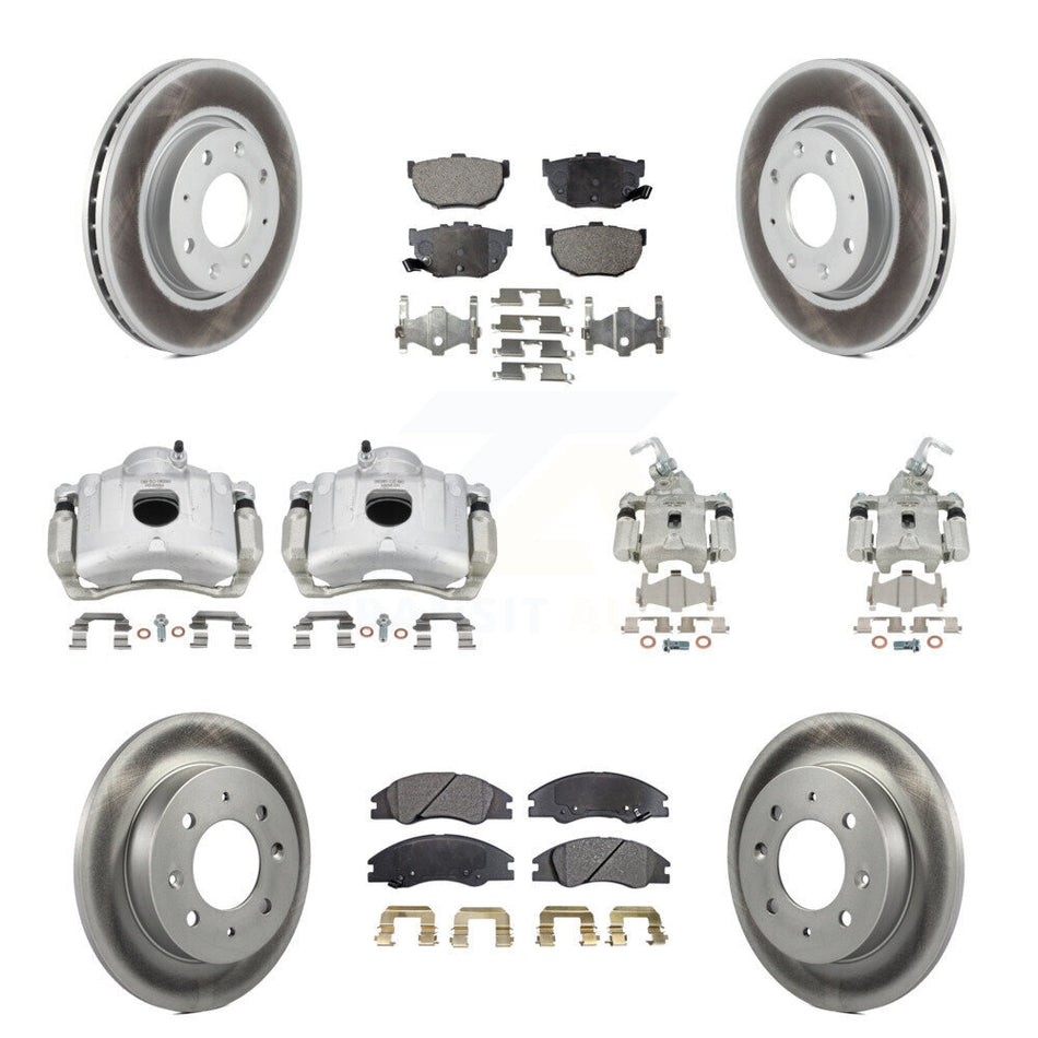 Front Rear Disc Brake Caliper Coat Rotor Ceramic Pad Kit (10Pc) For Kia Spectra Spectra5 KCG-101038T