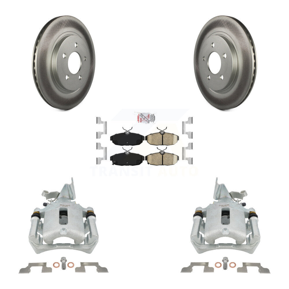 Rear Disc Brake Caliper Coated Rotors And Ceramic Pads Kit For Ford Mustang KCG-101042N
