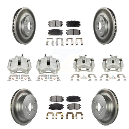 Front Rear Brake Caliper Coat Rotor And Ceramic Pad Kit (10Pc) For Chevrolet Equinox GMC KCG-101042T