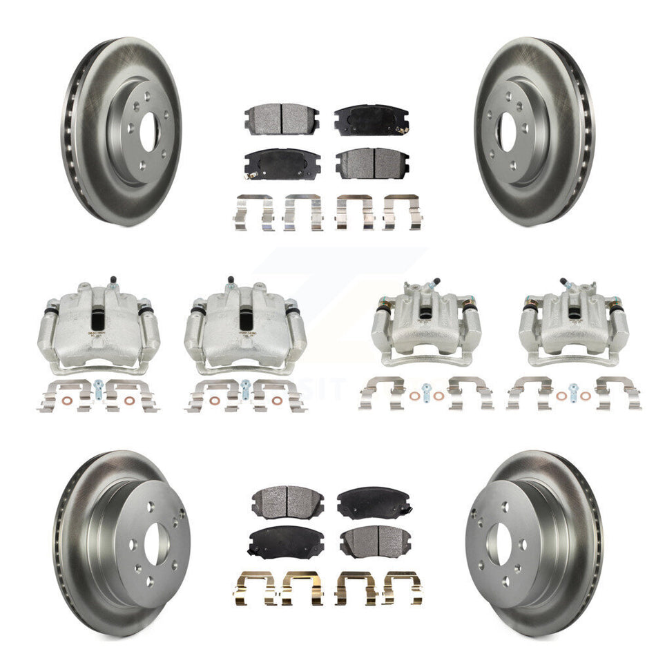 Front Rear Brake Caliper Coat Rotor And Ceramic Pad Kit (10Pc) For Chevrolet Equinox GMC KCG-101042T