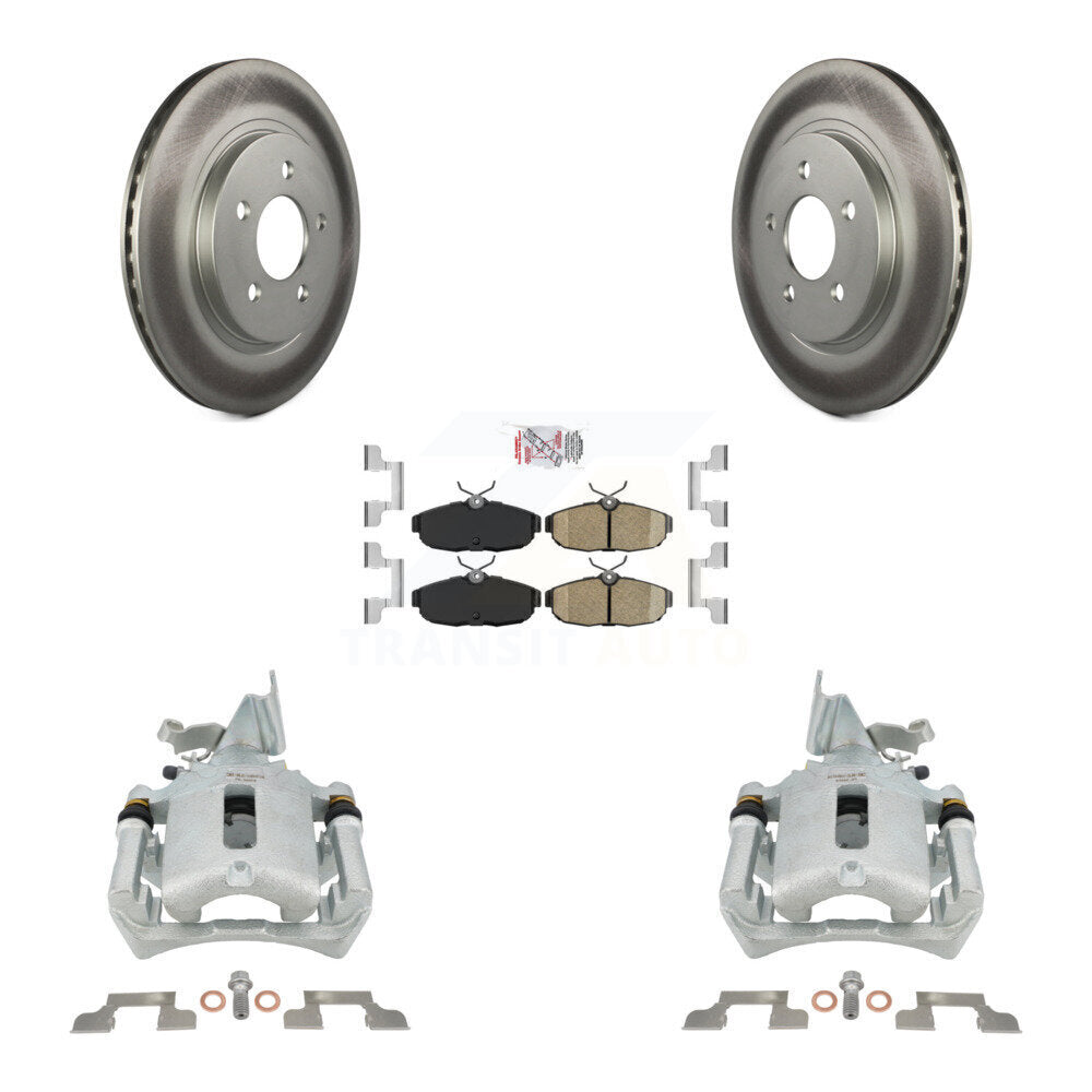 Rear Disc Brake Caliper Coated Rotors And Ceramic Pads Kit For Ford Mustang KCG-101043N