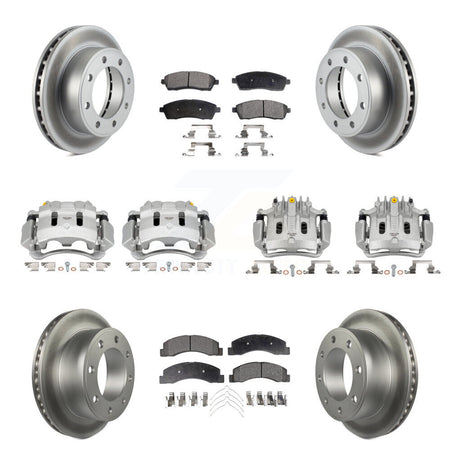 Front Rear Brake Caliper Coat Rotor Ceramic Pad Kit (10Pc) For Ford F-250 Super Duty 4WD KCG-101044T