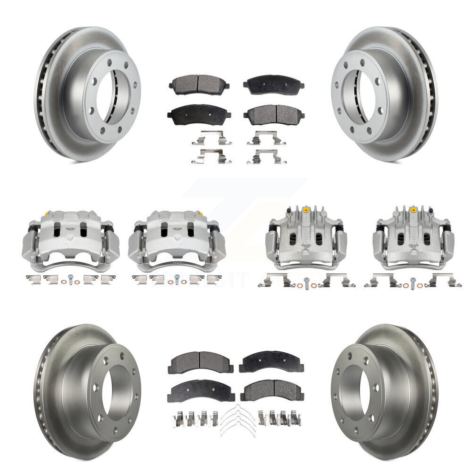 Front Rear Brake Caliper Coat Rotor Ceramic Pad Kit (10Pc) For Ford F-250 Super Duty 4WD KCG-101044T