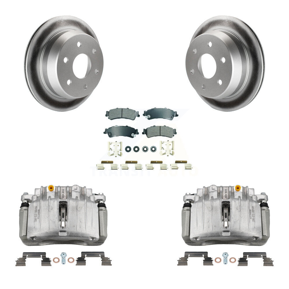 Rear Brake Caliper Coat Rotor Semi-Metallic Pad Kit For Chevrolet Silverado 1500 Classic KCG-101045N