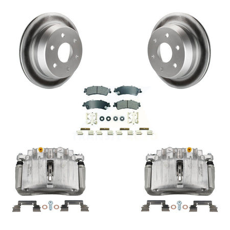 Rear Brake Caliper Coat Rotor Semi-Metallic Pad Kit For Chevrolet Silverado 1500 Classic KCG-101045N