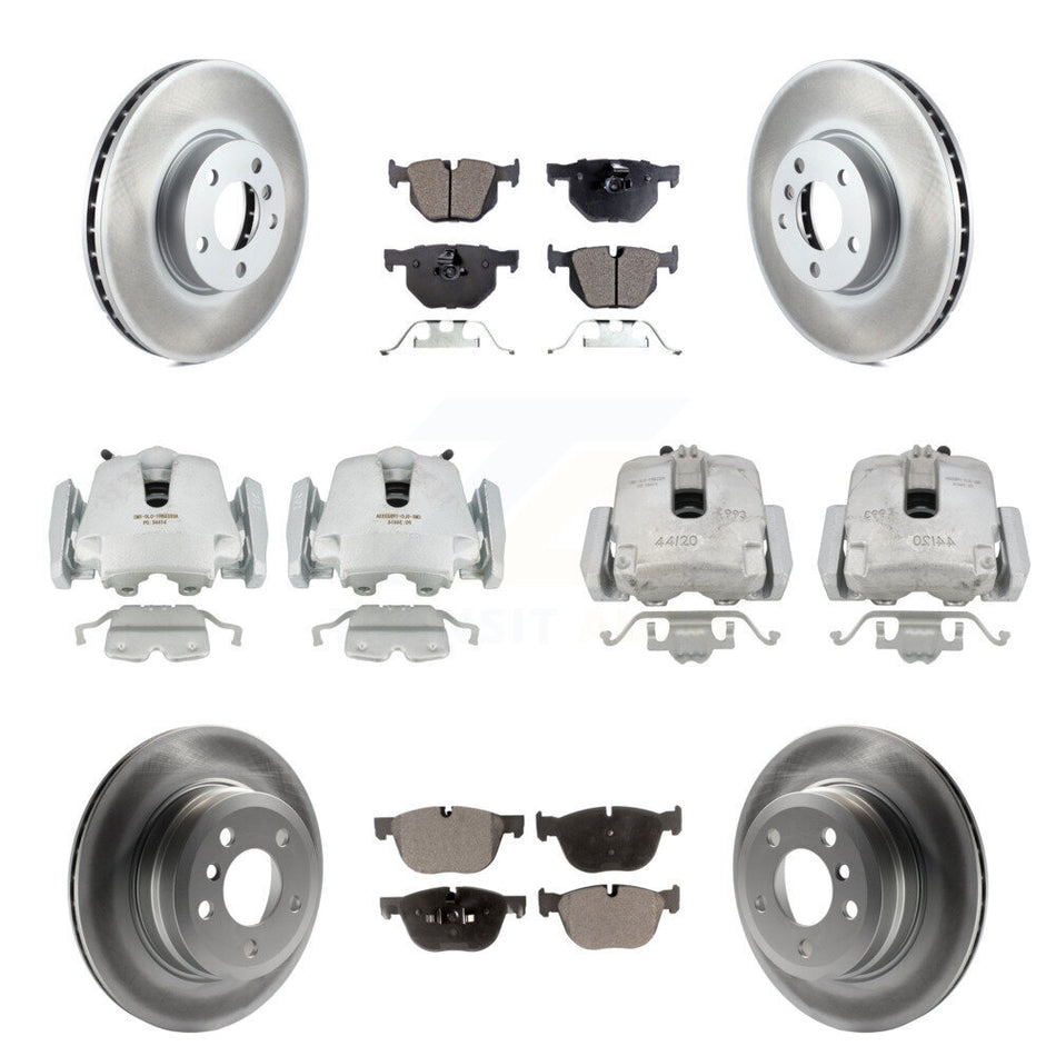Front Rear Disc Brake Caliper Coated Rotors And Ceramic Pads Kit (10Pc) For BMW X5 X6 KCG-101045T