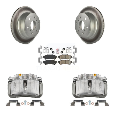 Rear Disc Brake Caliper Coated Rotors And Ceramic Pads Kit For GMC Sierra 1500 Classic KCG-101049N