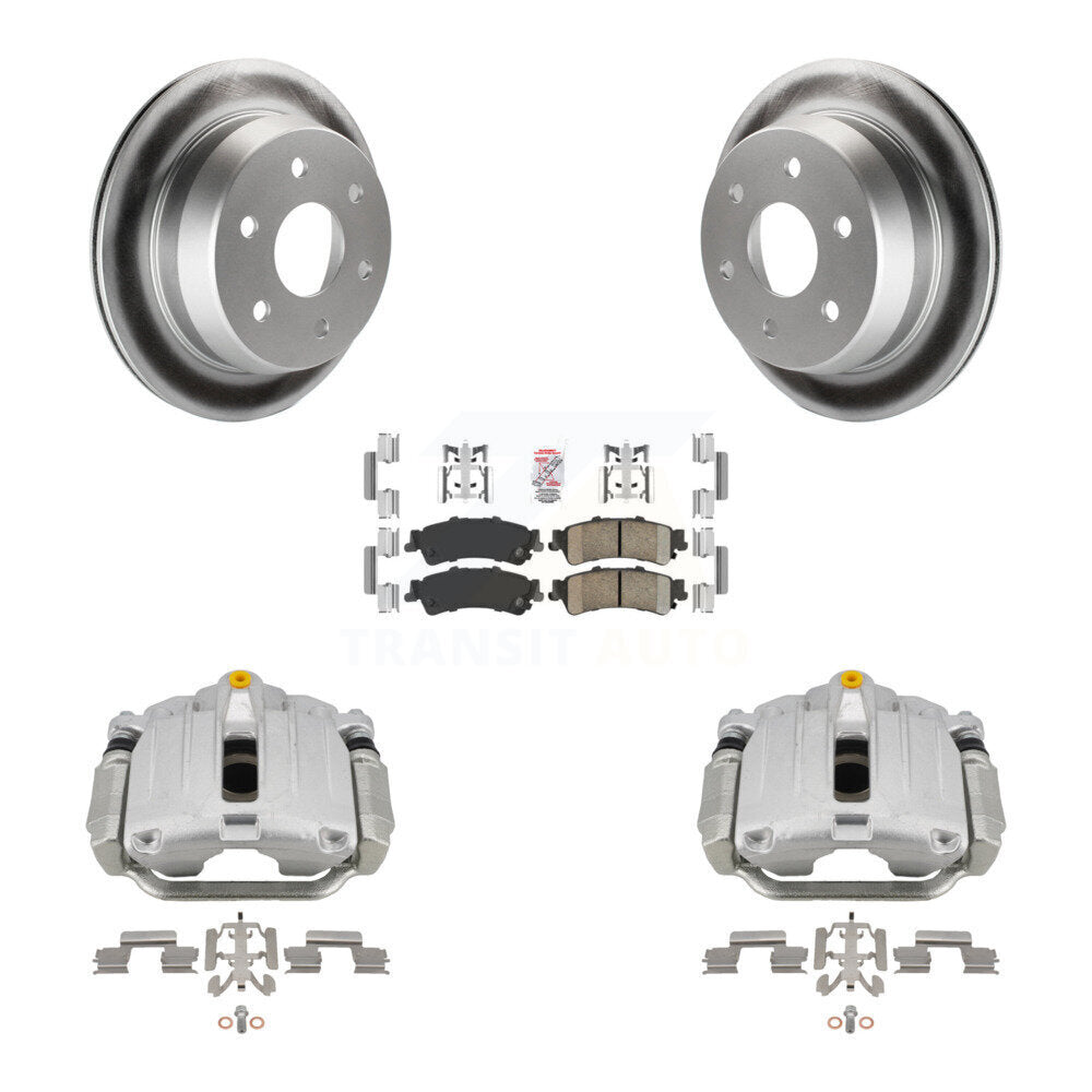 Rear Brake Caliper Coat Rotor Ceramic Pad Kit For Chevrolet GMC Silverado 1500 Sierra XL KCG-101050N