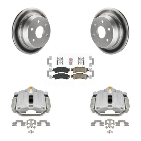 Rear Brake Caliper Coat Rotor Ceramic Pad Kit For Chevrolet GMC Silverado 1500 Sierra XL KCG-101050N