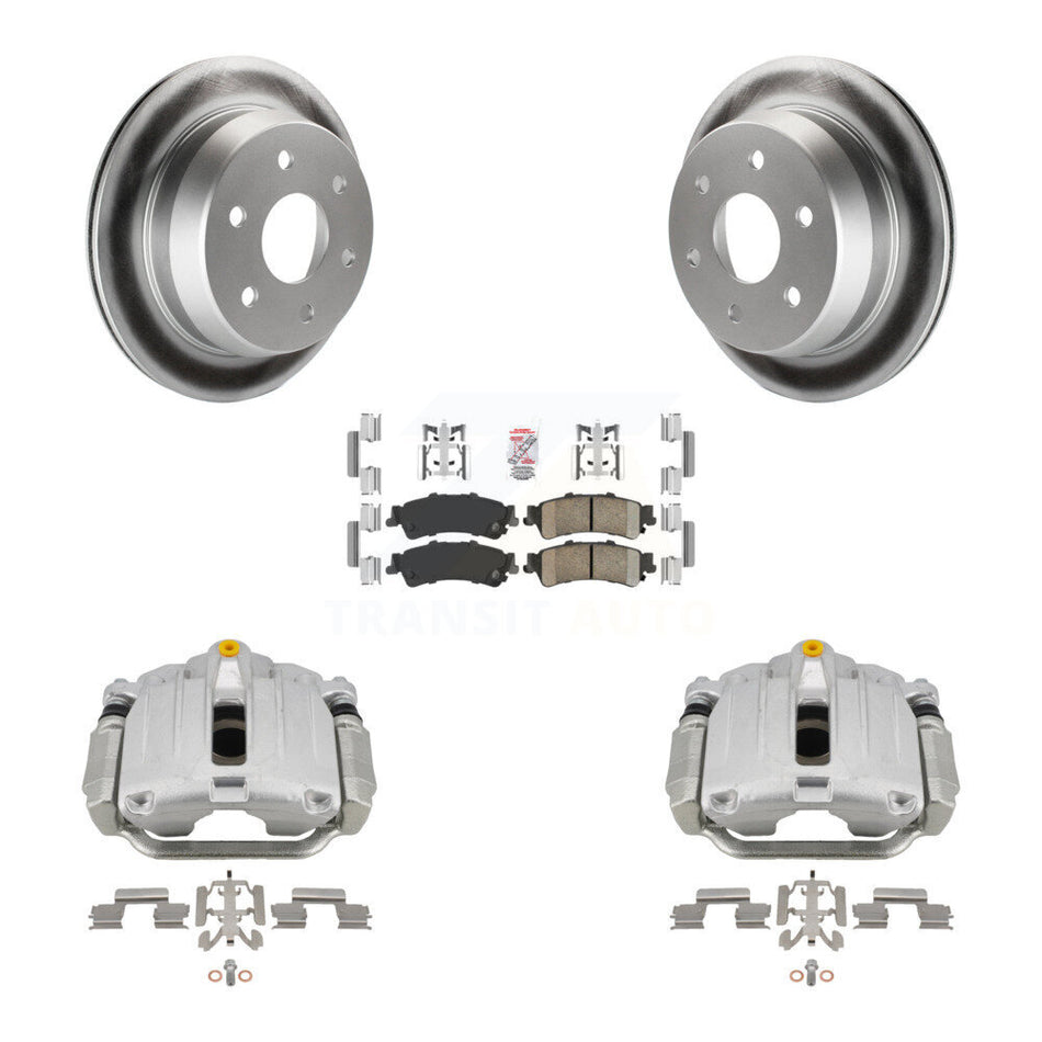 Rear Brake Caliper Coat Rotor Ceramic Pad Kit For Chevrolet GMC Silverado 1500 Sierra XL KCG-101050N