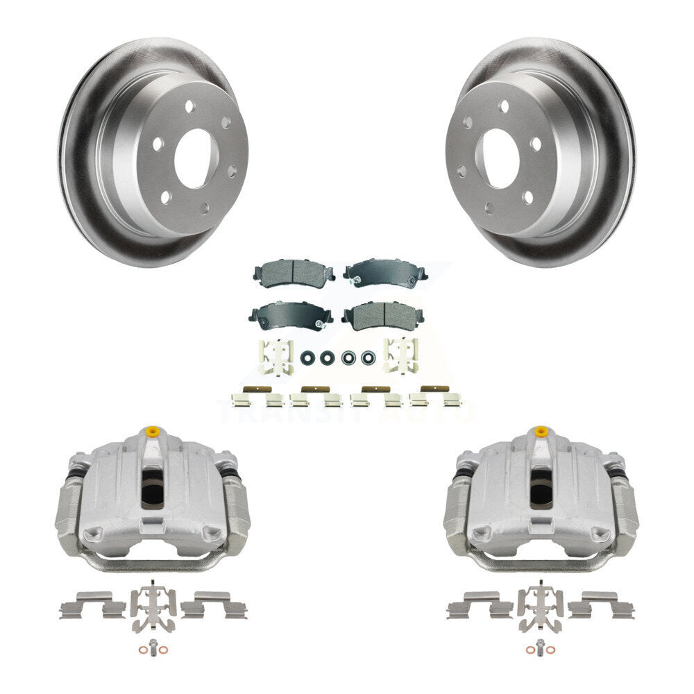 Rear Brake Caliper Coat Rotors Semi-Metallic Pad Kit For Chevrolet GMC Silverado 1500 XL KCG-101051N