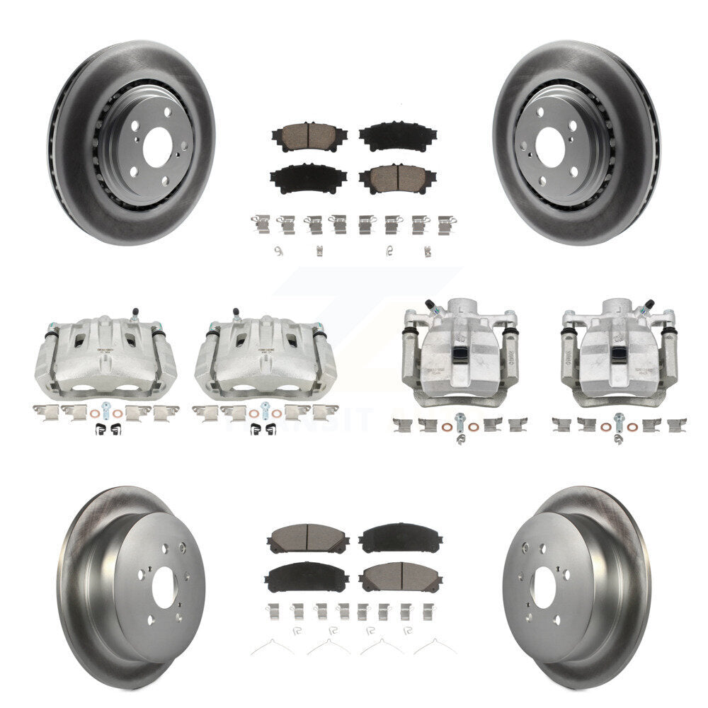 Front Rear Brake Caliper Coat Rotor Ceramic Pad Kit (10Pc) For Toyota Sienna Lexus RX350 KCG-101052C