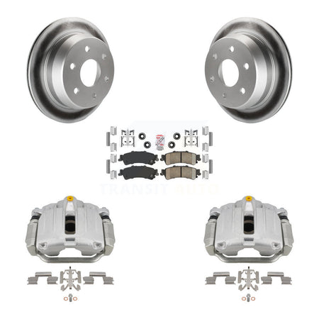 Rear Brake Caliper Coat Rotor Ceramic Pad Kit For Chevrolet GMC Silverado 1500 Sierra XL KCG-101052N
