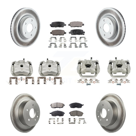 Front Rear Disc Brake Caliper Coated Rotors And Ceramic Pad Kit (10Pc) For Nissan Altima KCG-101052T
