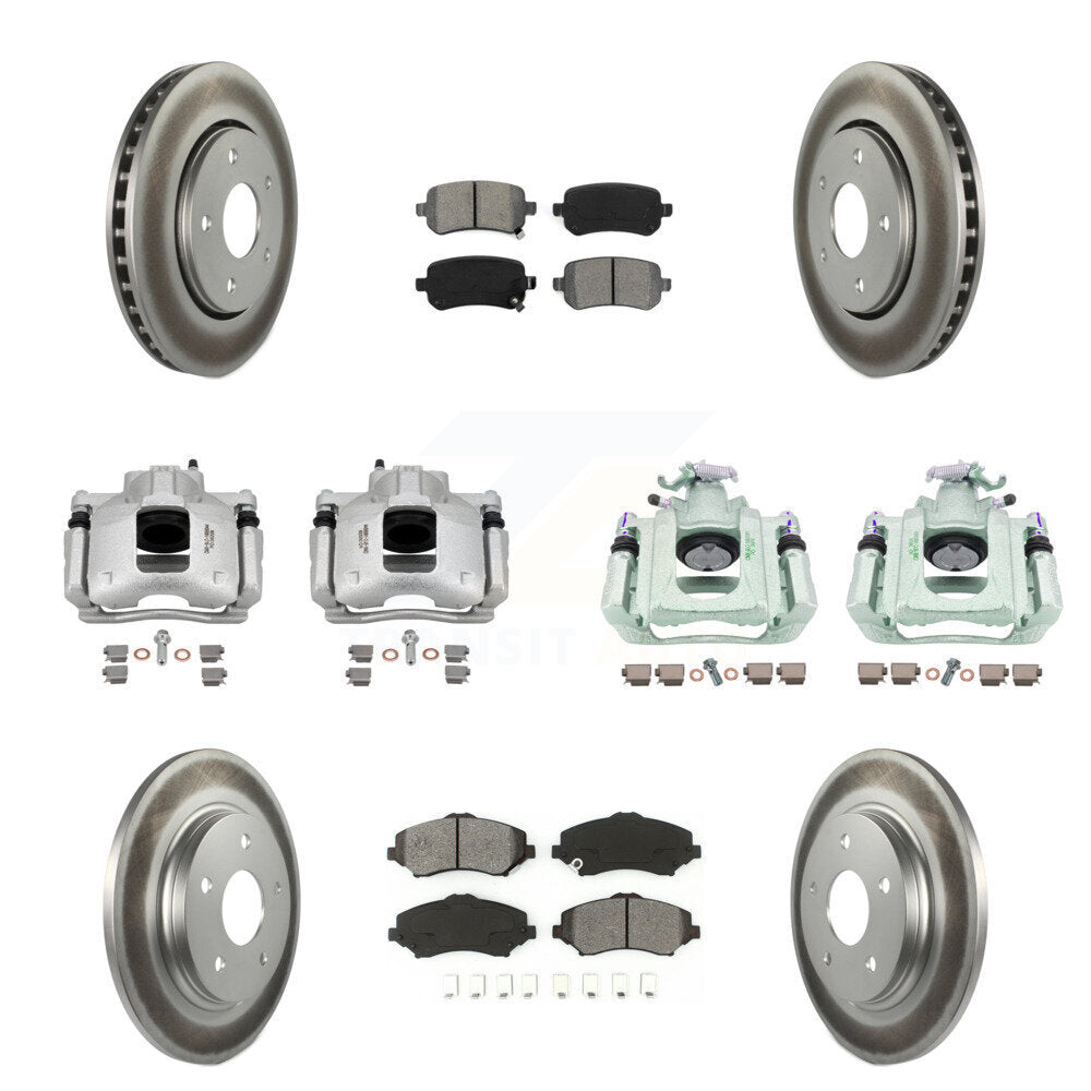 Front Rear Brake Caliper Coat Rotor Semi-Metallic Pad Kit (10Pc) For Dodge Grand Caravan KCG-101054S