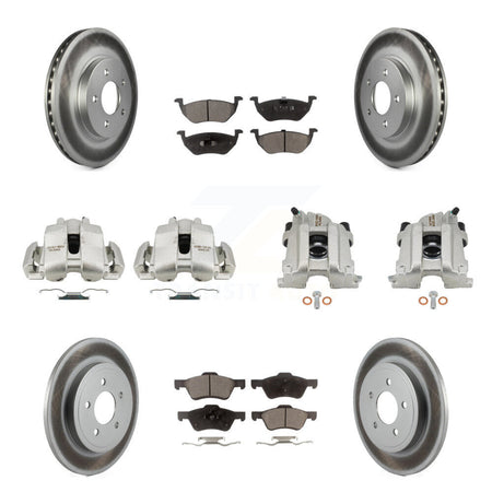 Front Rear Disc Brake Caliper Coat Rotors And Ceramic Pad Kit (10Pc) For Mercury Mariner KCG-101054T