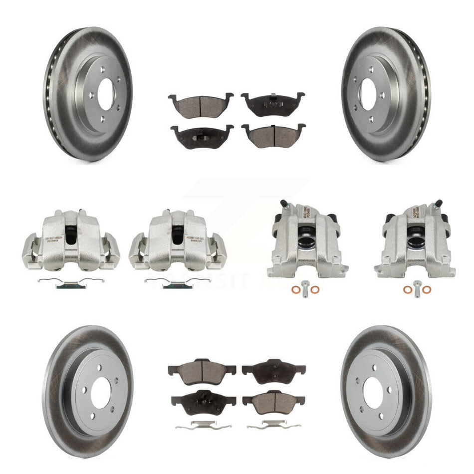 Front Rear Disc Brake Caliper Coat Rotors And Ceramic Pad Kit (10Pc) For Mercury Mariner KCG-101054T