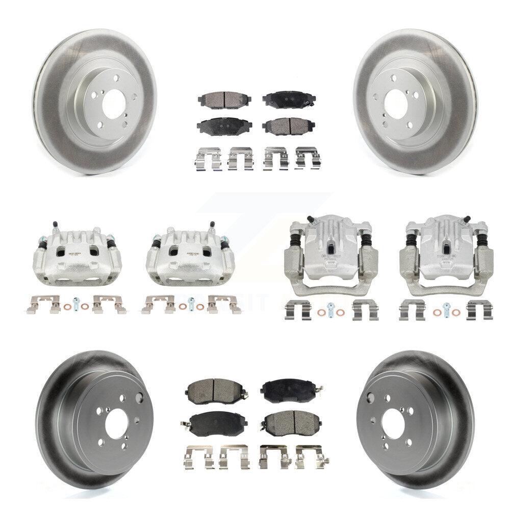 Front Rear Brake Caliper Coat Rotor Semi-Metallic Pad Kit (10Pc) For Subaru Outback 2.5L KCG-101055P