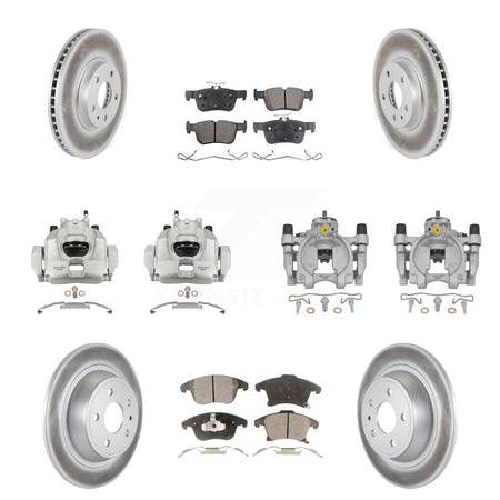 Front Rear Brake Caliper Coat Rotor & Ceramic Pad Kit (10Pc) For Ford Fusion Lincoln MKZ KCG-101056T