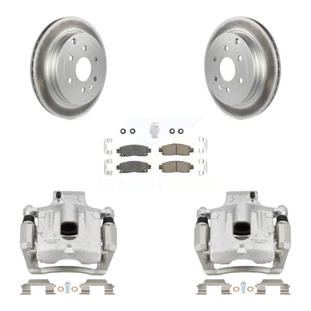 Rear Brake Caliper Coat Rotor And Ceramic Pad Kit For GMC Acadia Buick Enclave Chevrolet KCG-101057N