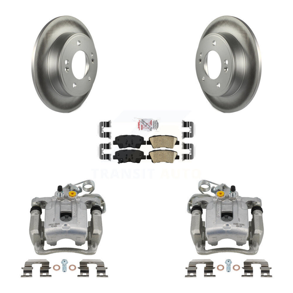 Rear Disc Brake Caliper Coated Rotors And Ceramic Pads Kit For Hyundai Elantra Coupe KCG-101058N