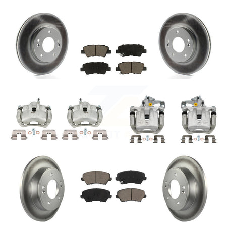 Front Rear Brake Caliper Coat Rotors Ceramic Pad Kit (10Pc) For Kia Forte Hyundai Forte5 KCG-101059C
