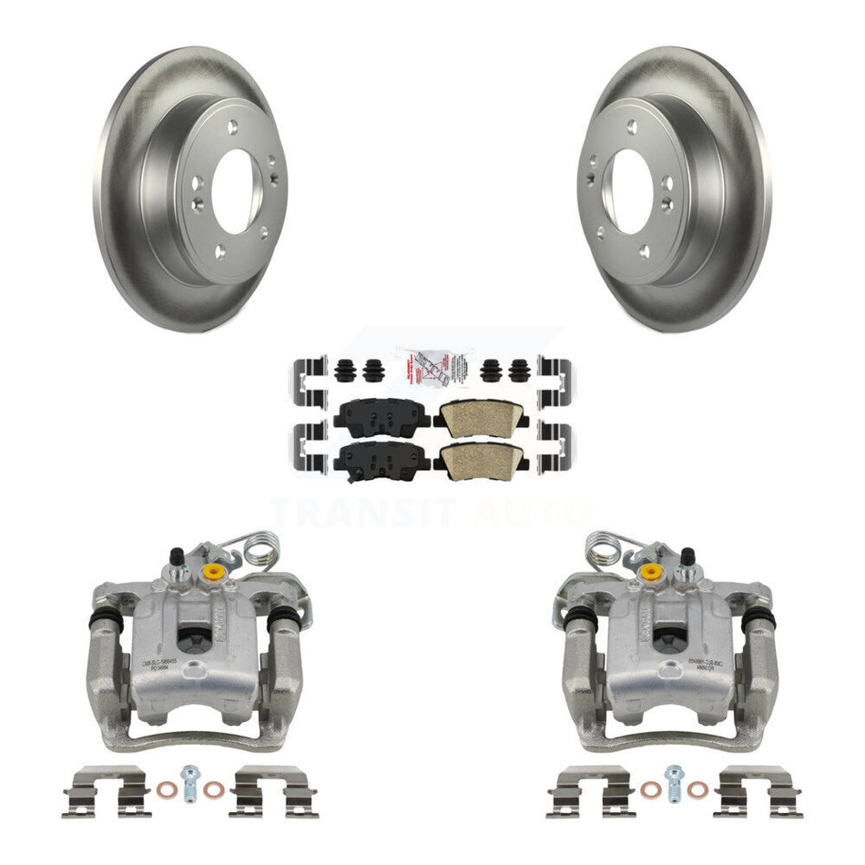 Rear Disc Brake Caliper Coated Rotors And Ceramic Pads Kit For Hyundai Elantra Coupe KCG-101059N