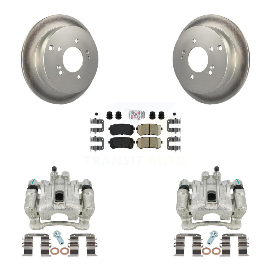 Rear Disc Brake Caliper Coated Rotors And Ceramic Pads Kit For Hyundai Tucson Kia Sportage AWD KCG-101060N