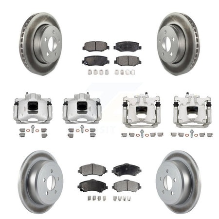 Front Rear Disc Brake Caliper Coated Rotors And Ceramic Pads Kit (10Pc) For Dodge Nitro KCG-101062T